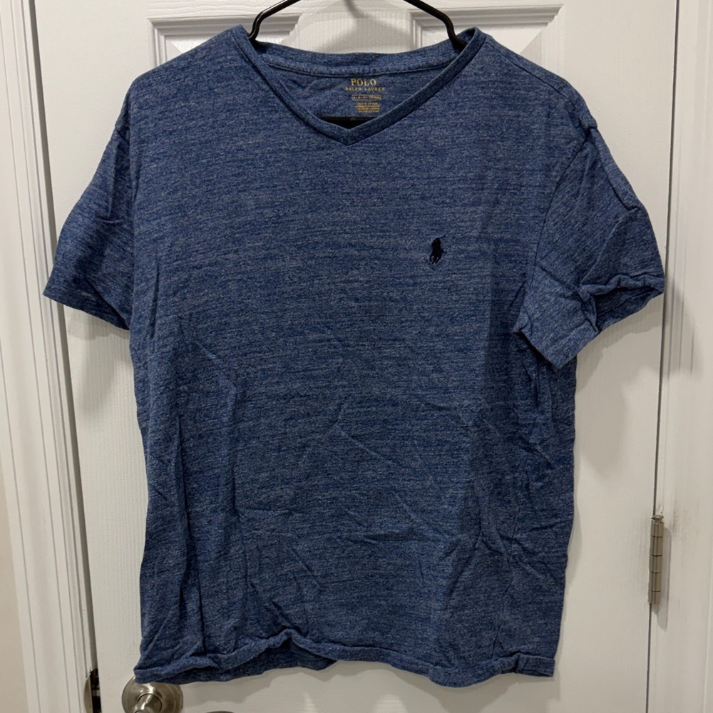 Polo by Ralph Lauren Men's Heathered Blue Tee